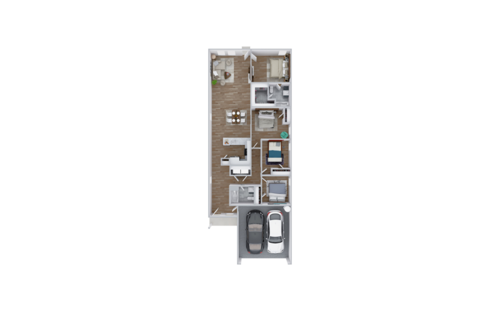Camellia II - 4 bedroom floorplan layout with 2 bathrooms and 1683 square feet